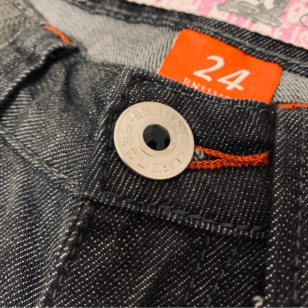 Request Denim | NWOT Bootcut Jeans Faded Black Wash Size 24 - Picture 4 of 15